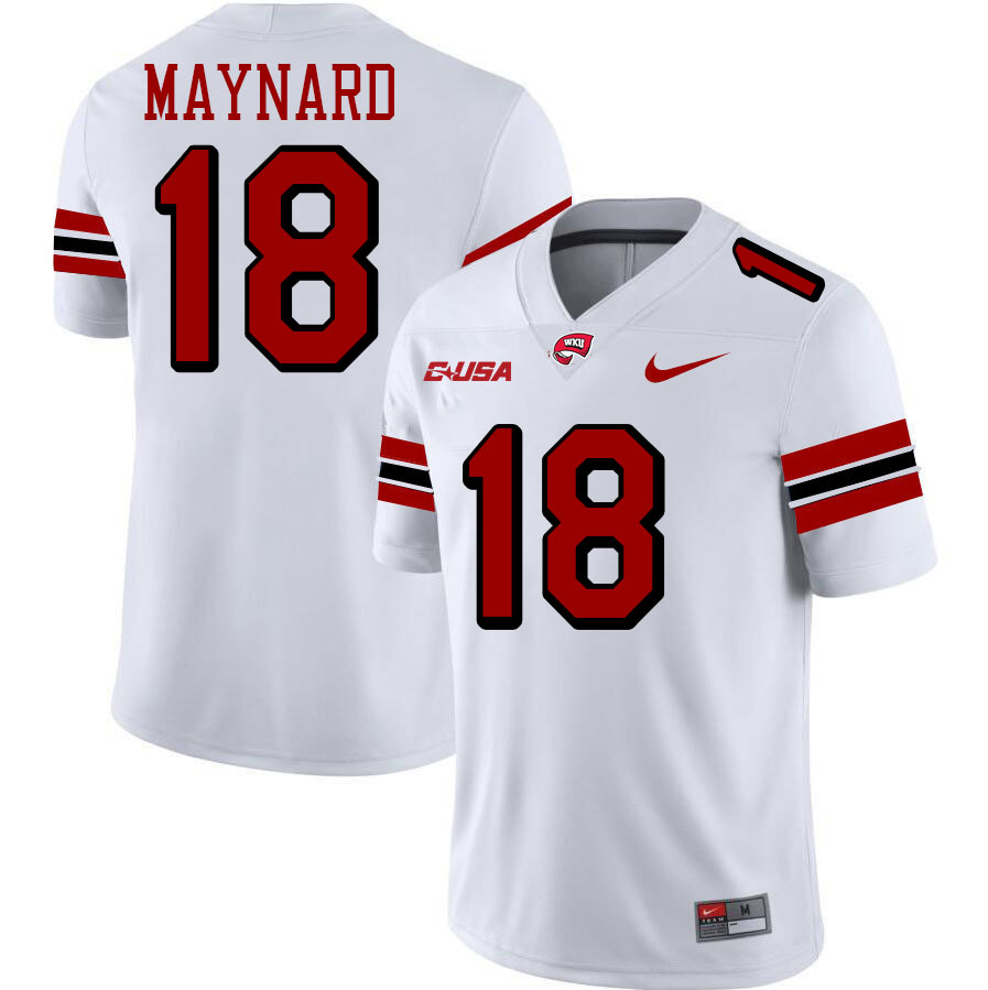 Western Kentucky Hilltoppers #18 Cole Maynard College Football Jerseys Stitched-White